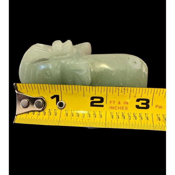 Jade Stone Carved Green Trunk Up Elephant Figurine 3" Home Shelf Decor - Picture 5 of 10